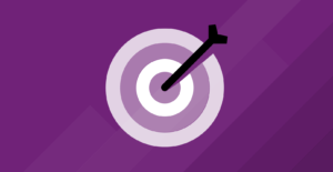Image for the Definitive Guide to Setting Goals at Work -- a target on a purple background