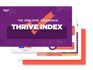 Kazoo's Employee Experience Thrive Index written on a slide