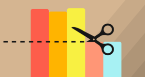 Image for The EX that splits quit rate in half -- a scissor slicing through a bar chart