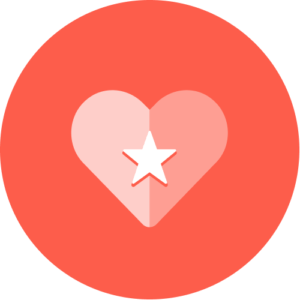 Appreciate -- a red circle with a heart icon